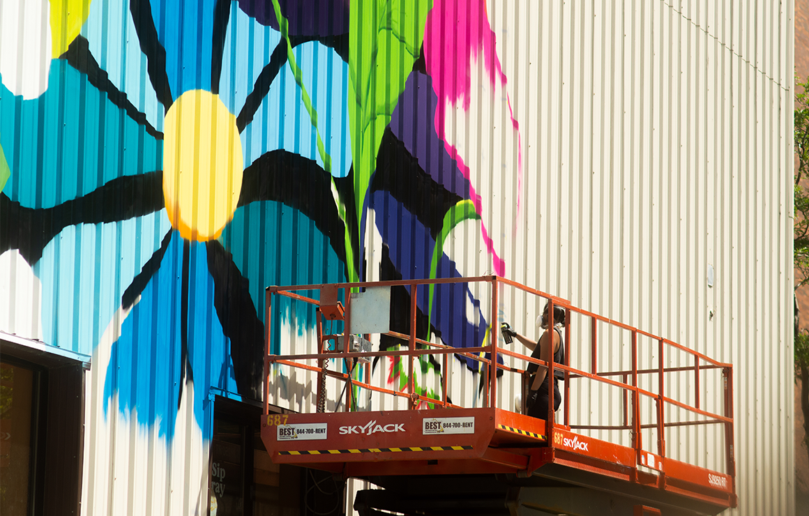 Westown Gateway Mural Emma Daisy Gertel Placemaking Milwaukee Downtown