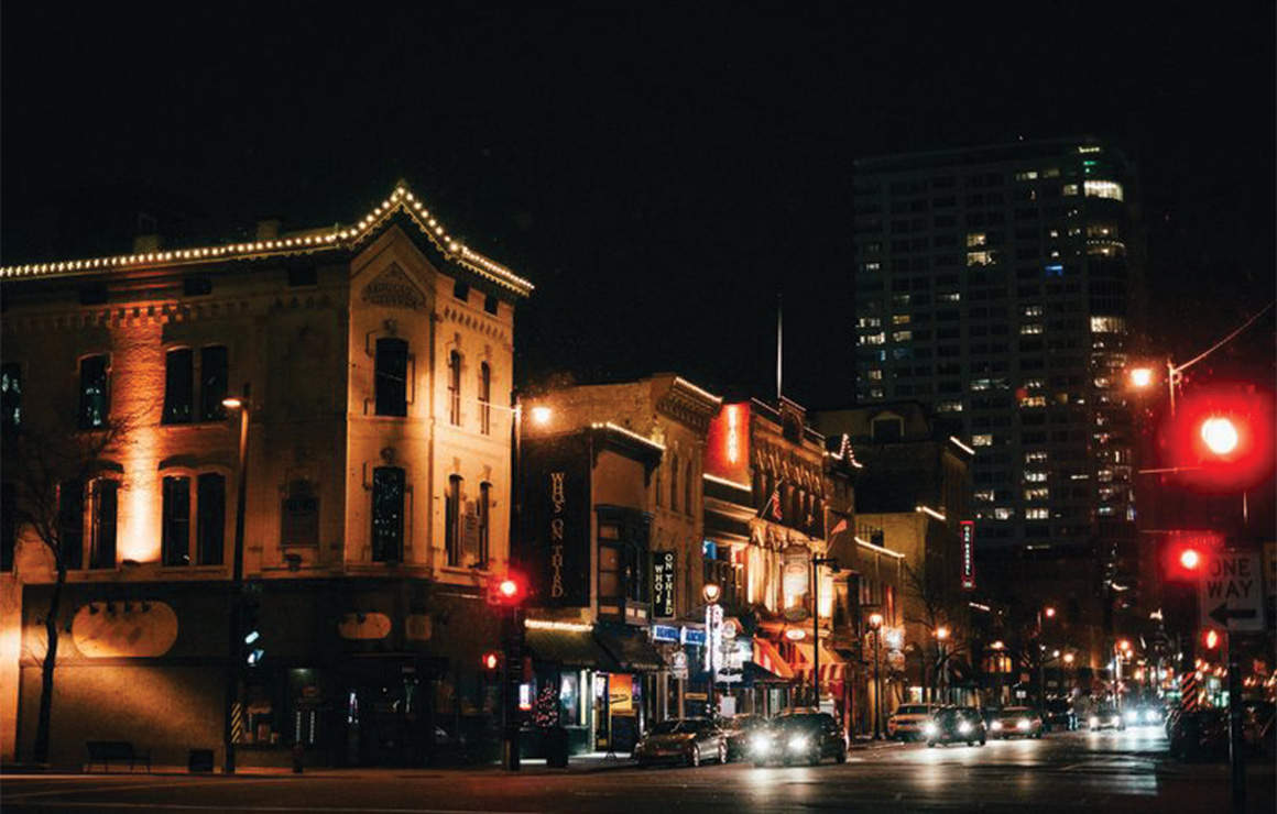 Old World Three Street At Night