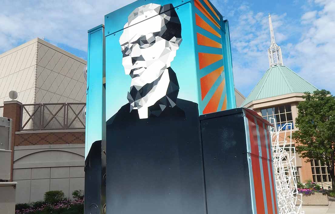 Fr. James Groppi Milwaukee Downtown Utility Box Murals