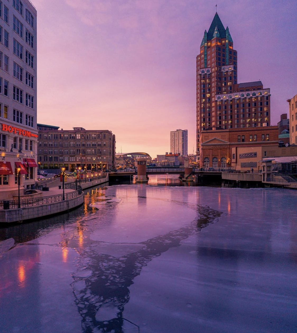 Milwaukee Riverwalk Sunset