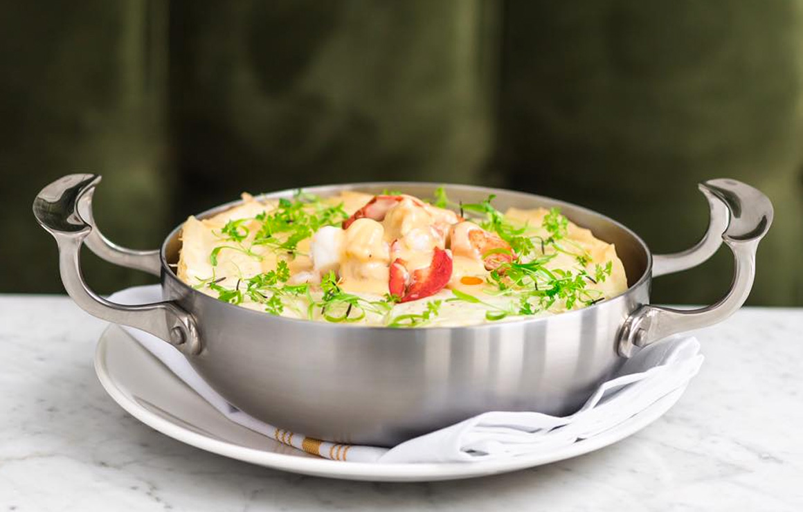 Lobster Pot Pie is a delicious entree on their seafood focused menu.