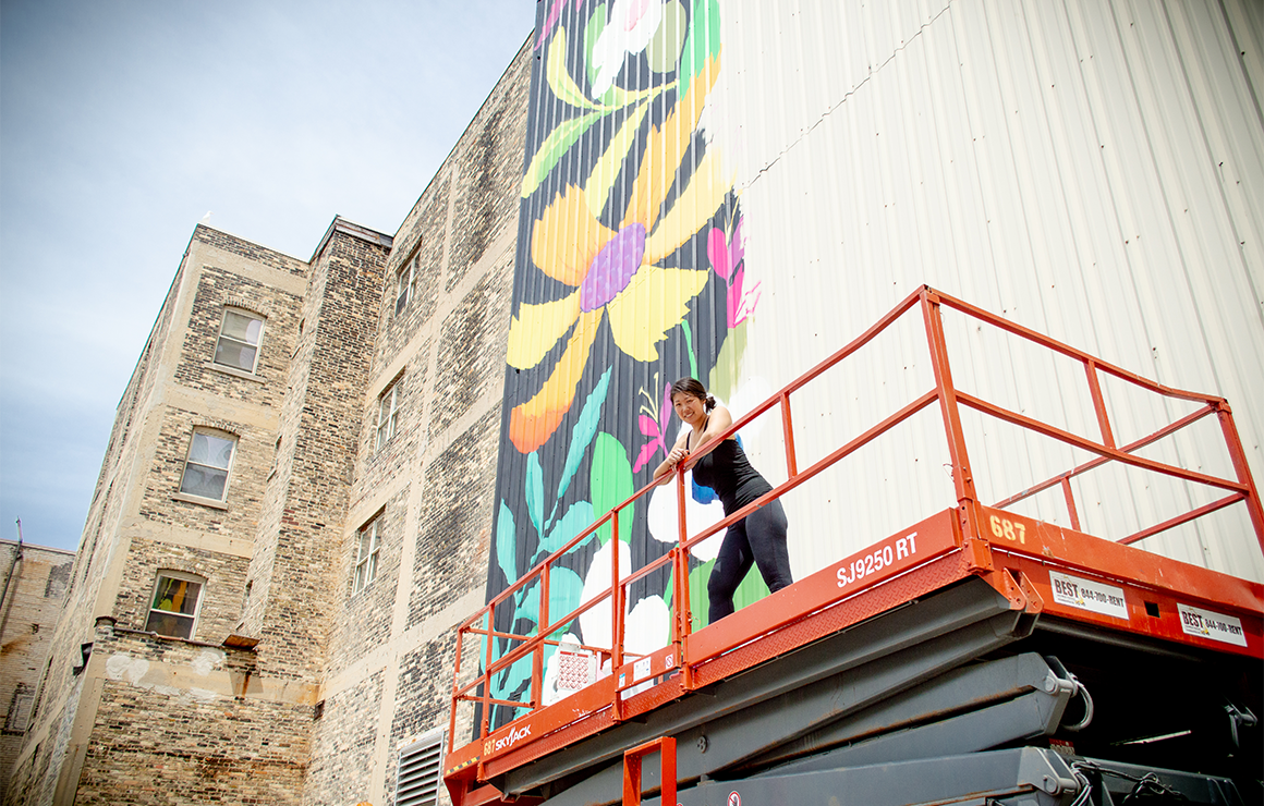 Westown Gateway Mural Emma Daisy Gertel Milwaukee Downtown Placemaking