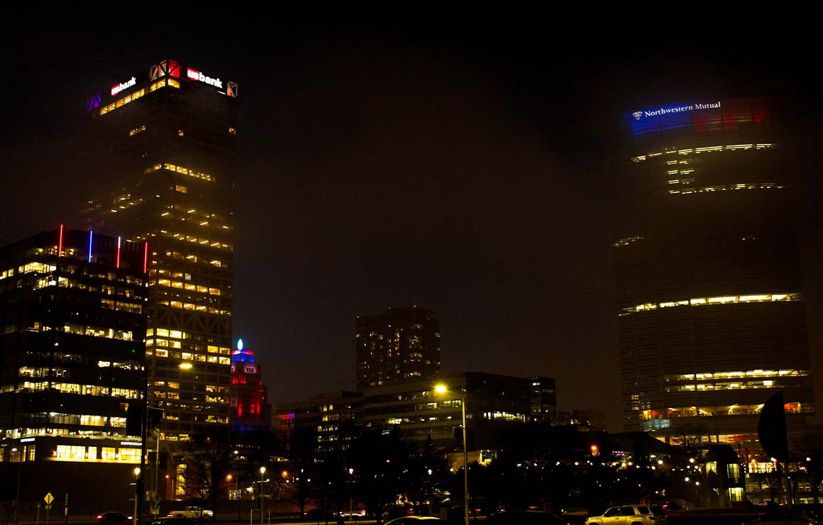 Skyline Coronavirus Lights of Hope Milwaukee Downtown